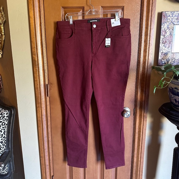 NWT Women's Express Mid Rise Stretch Leggings in Raisin, Size 14 - Picture 1 of 5
